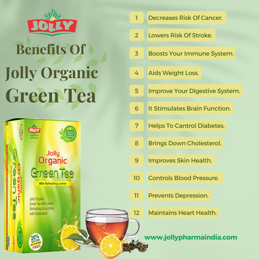 Jolly Organic Green Tea with Refreshing Lemon-24 Tea Bags