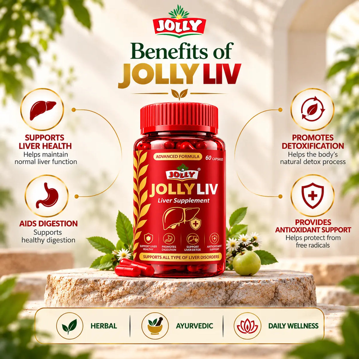 JOLLY LIV Liver Medicine – Ayurvedic Liver Support Capsules