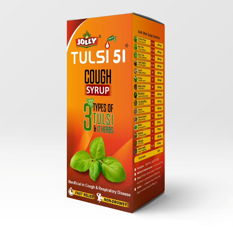Jolly Tulsi 51 Cough Syrup – 100ml Image 1