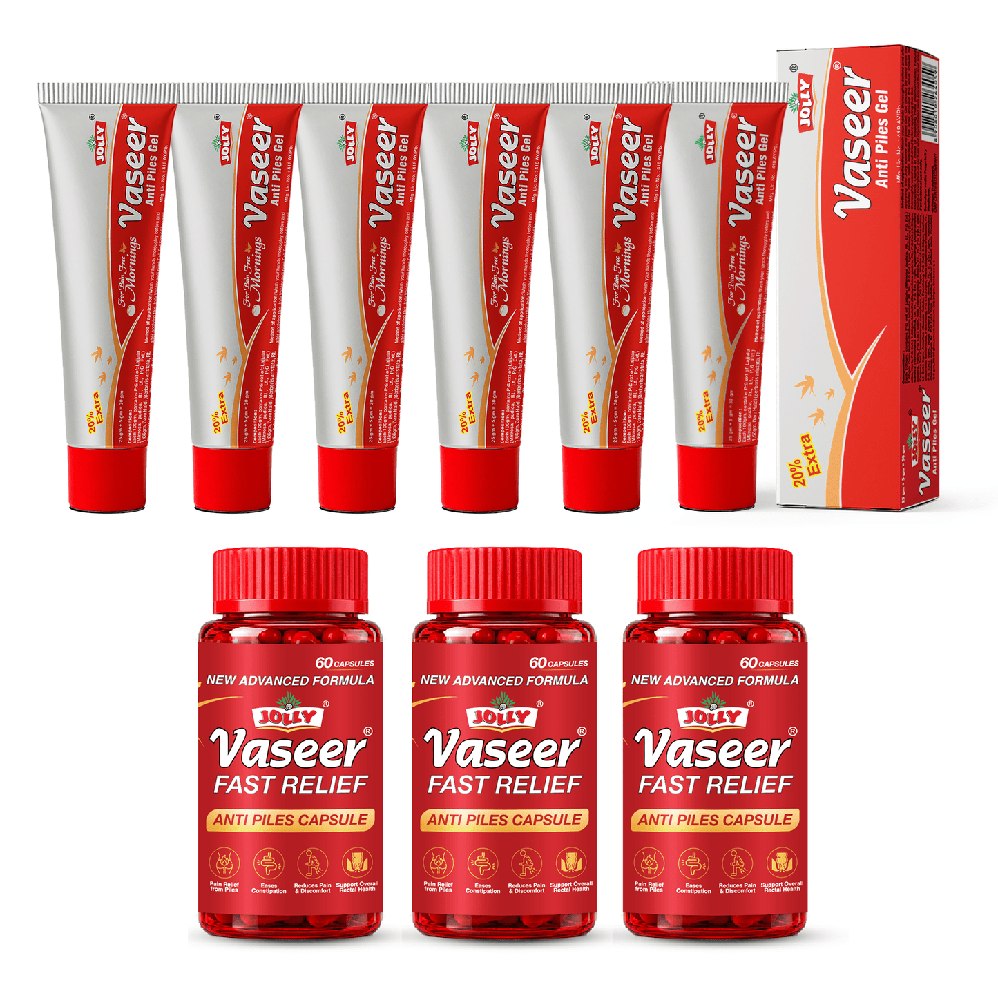Jolly Vaseer Fast Relief Combo Pack | Ayurvedic piles treatment kit