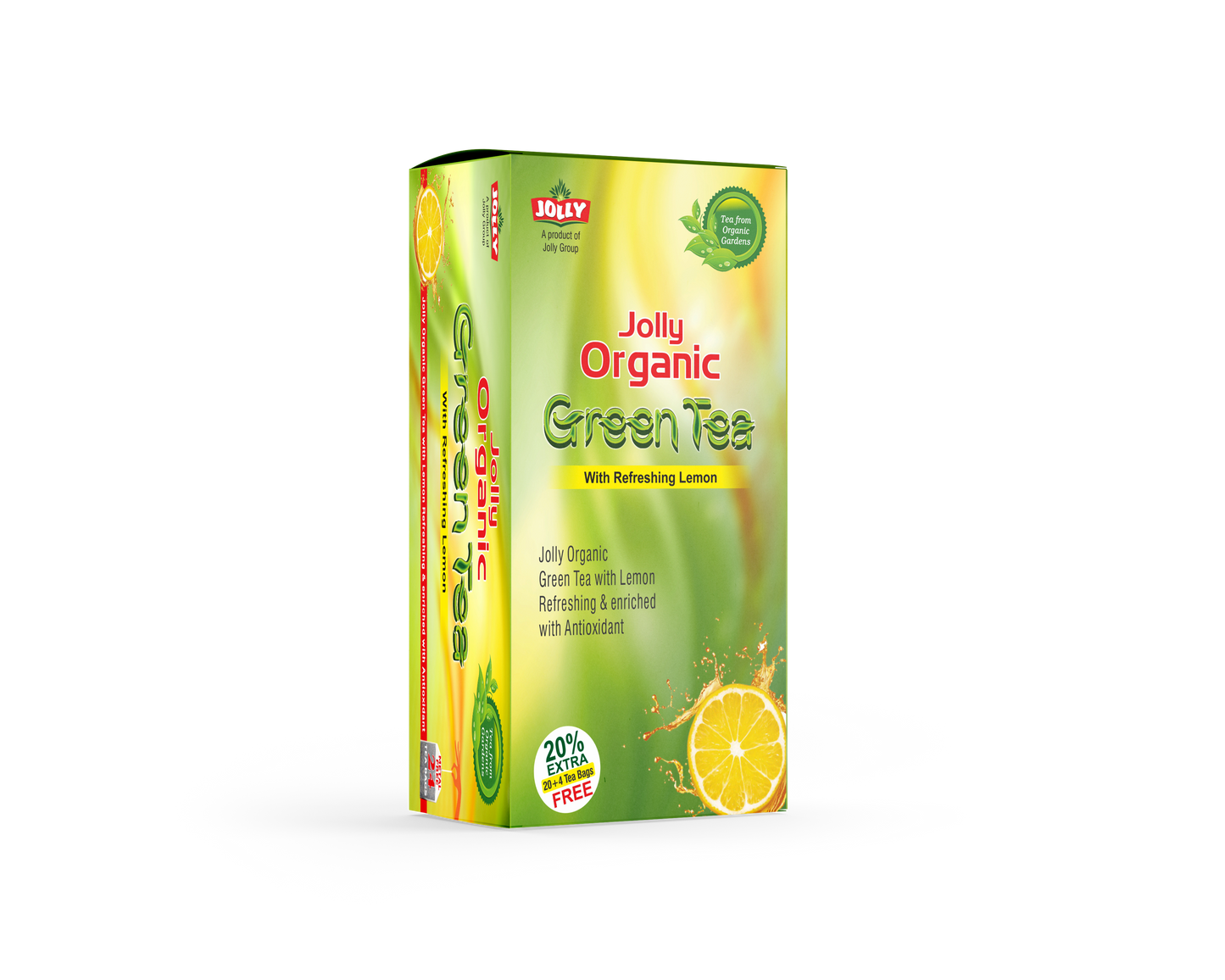 Jolly Organic Green Tea with Refreshing Lemon-24 Tea Bags