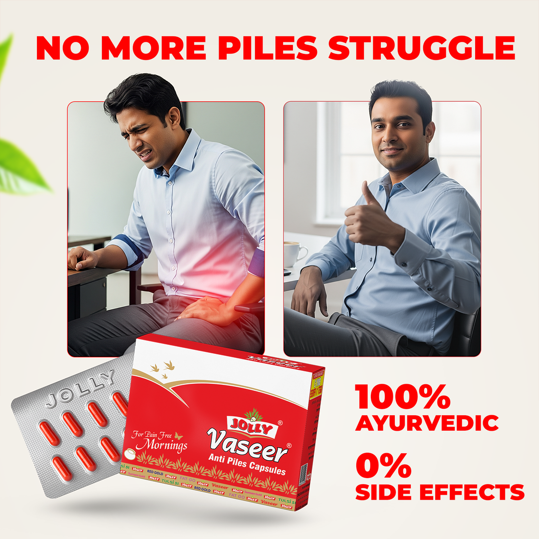 Jolly Vaseer Anti-Piles Capsule and Gel For Fast Relief in Pain & Burning