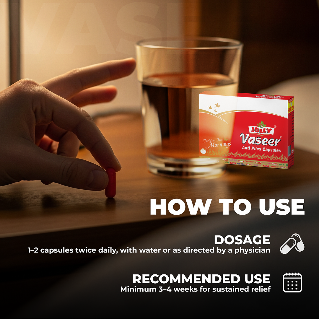 Jolly Vaseer Anti-Piles Capsule and Gel For Fast Relief in Pain & Burning