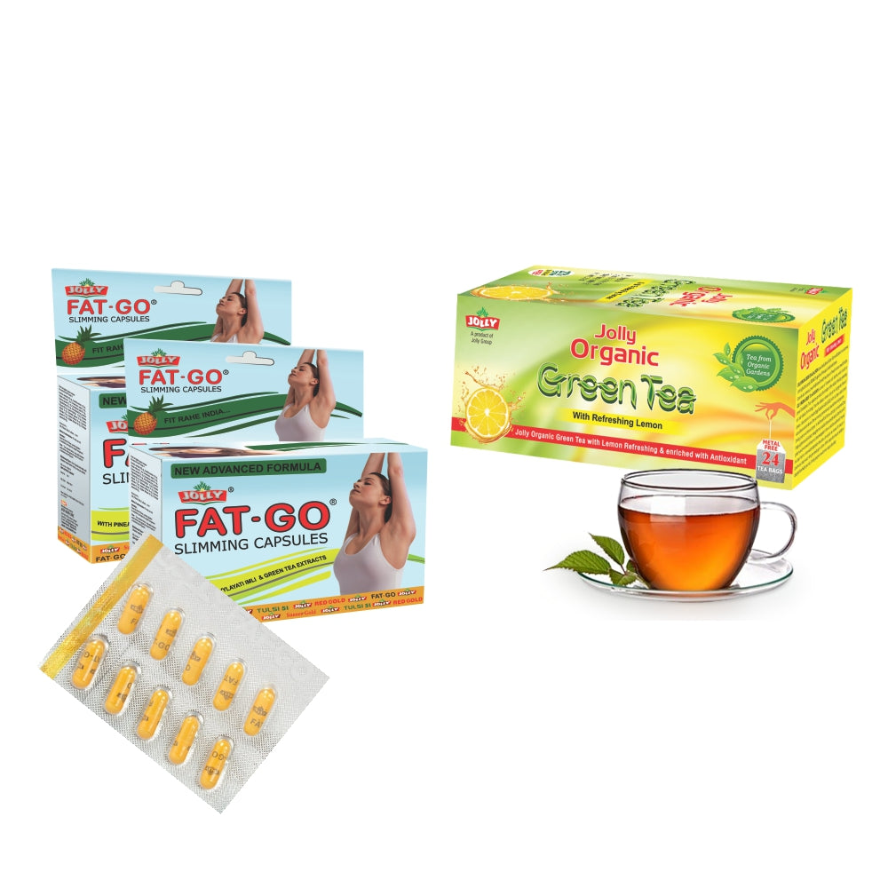 Jolly Fat Go Slimming Capsule and Green Tea (120 Capsule and 24 Sachet Green Tea) Image 2