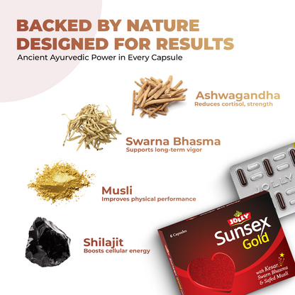 Jolly Gold Vitality Capsules & Herbal Oil Combo (8x6 Capsules + 15ml Oil)