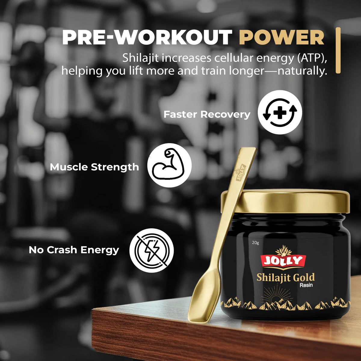 pre workout power with Jolly Shilajit Resin 