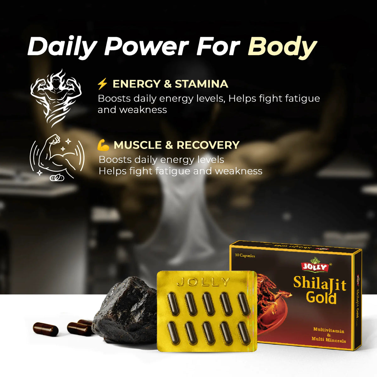 Jolly Shilajit Gold Capsules | Boost Stamina & Strength
