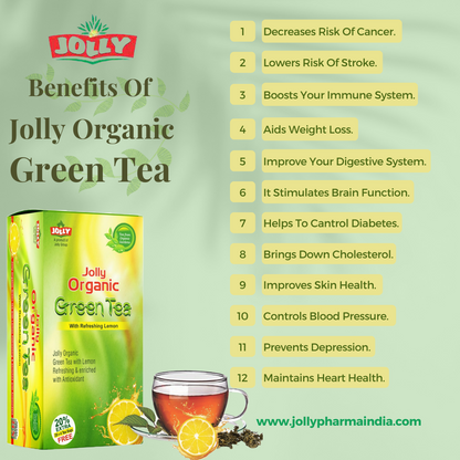 Jolly Organic Green Tea with Refreshing Lemon - 24 Tea Bags