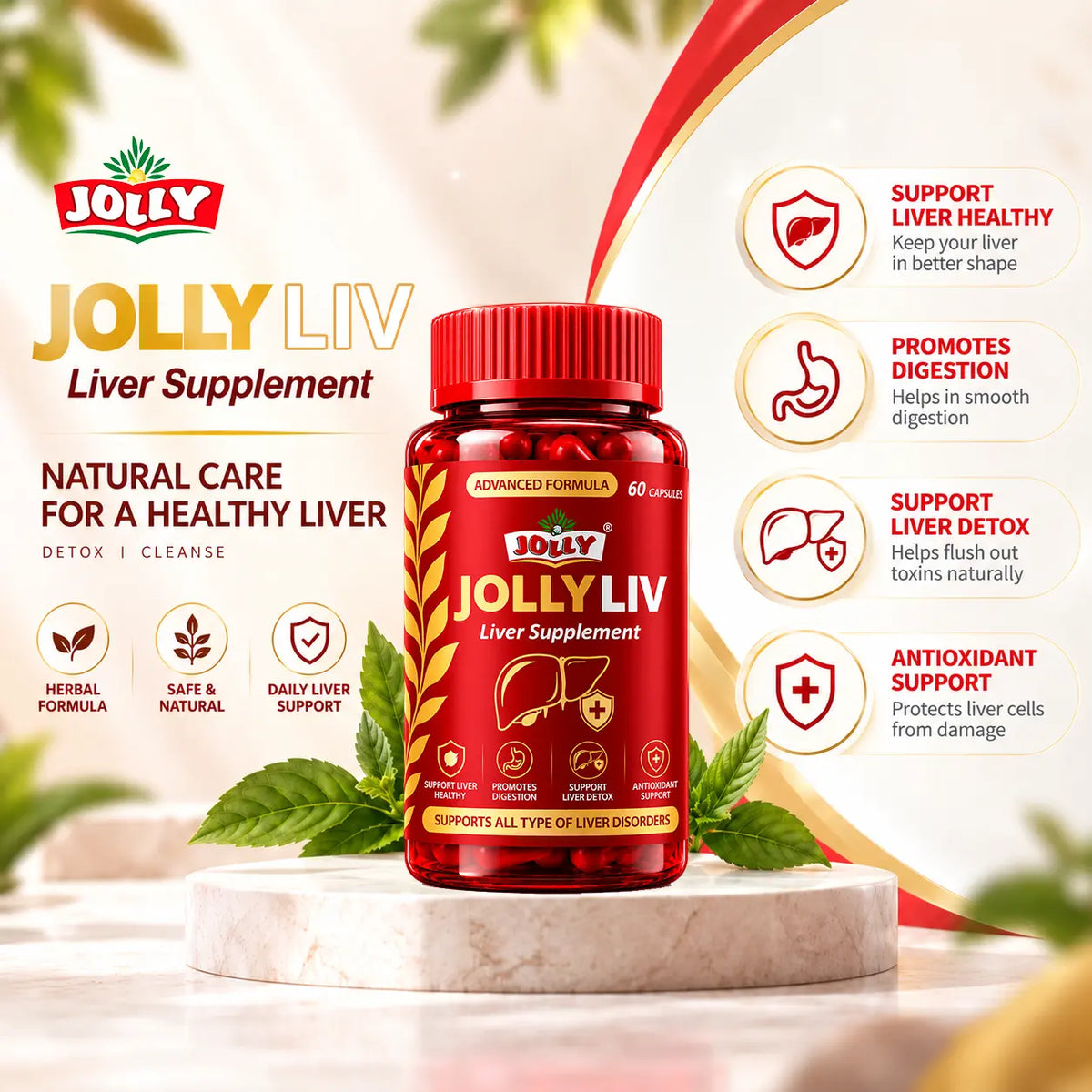 JOLLY LIV Liver Medicine – Ayurvedic Liver Support Capsules