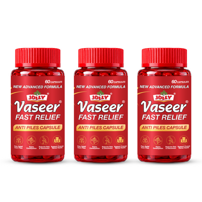 Jolly Vaseer Fast Relief Capsules | Advanced Ayurvedic Support for Piles, Fissure & Constipation | 60 Capsules