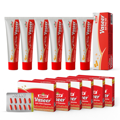 Jolly Vaseer Anti-Piles Capsule and Gel For Fast Relief in Pain & Burning