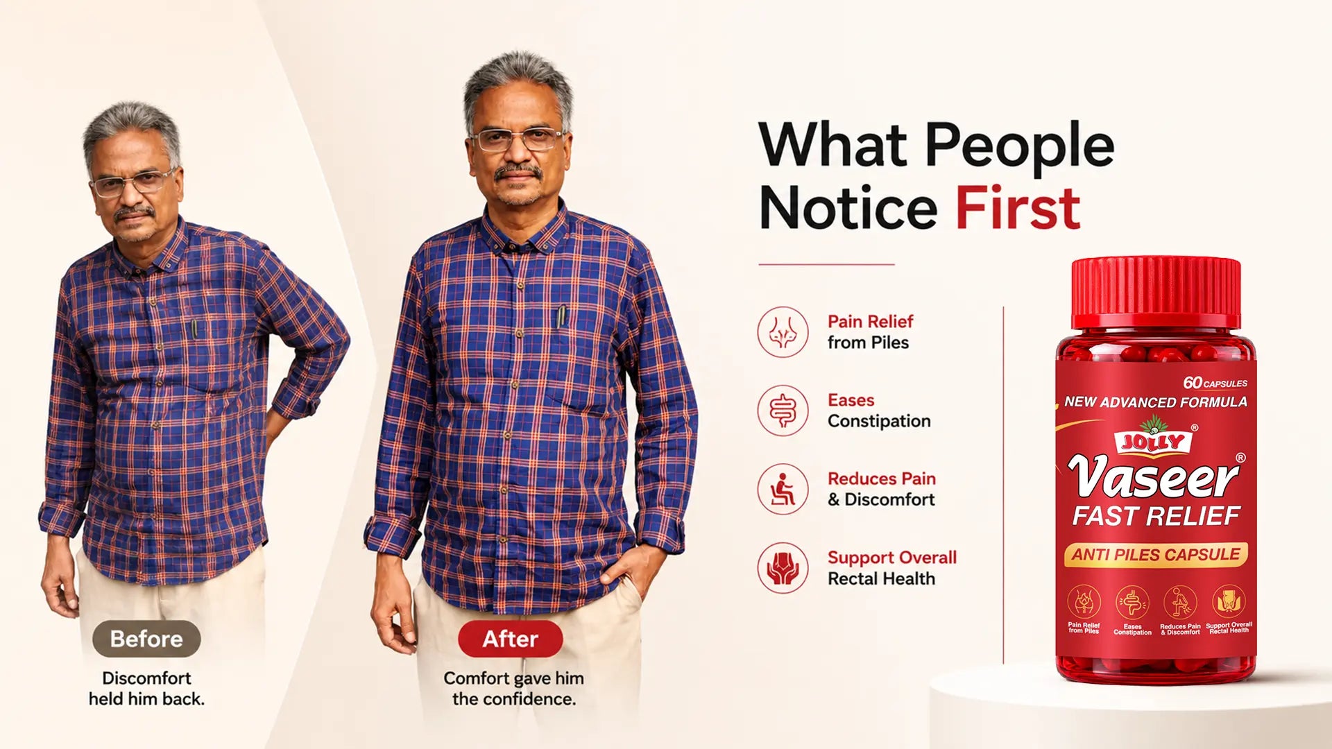 what people notice first after jolly vaseer fast relief combo