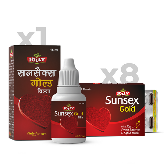 Jolly Sunsex Capsule And Tilla Oil Combo (Pack of 8x6 capsule with 15 ml OIL)