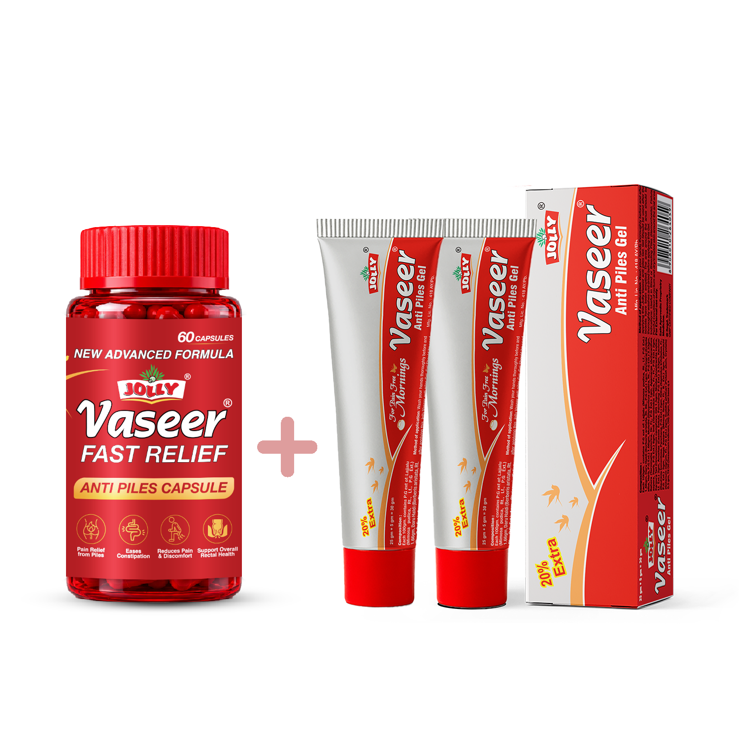 Jolly Vaseer Fast Relief combo for Ayurvedic piles treatment
