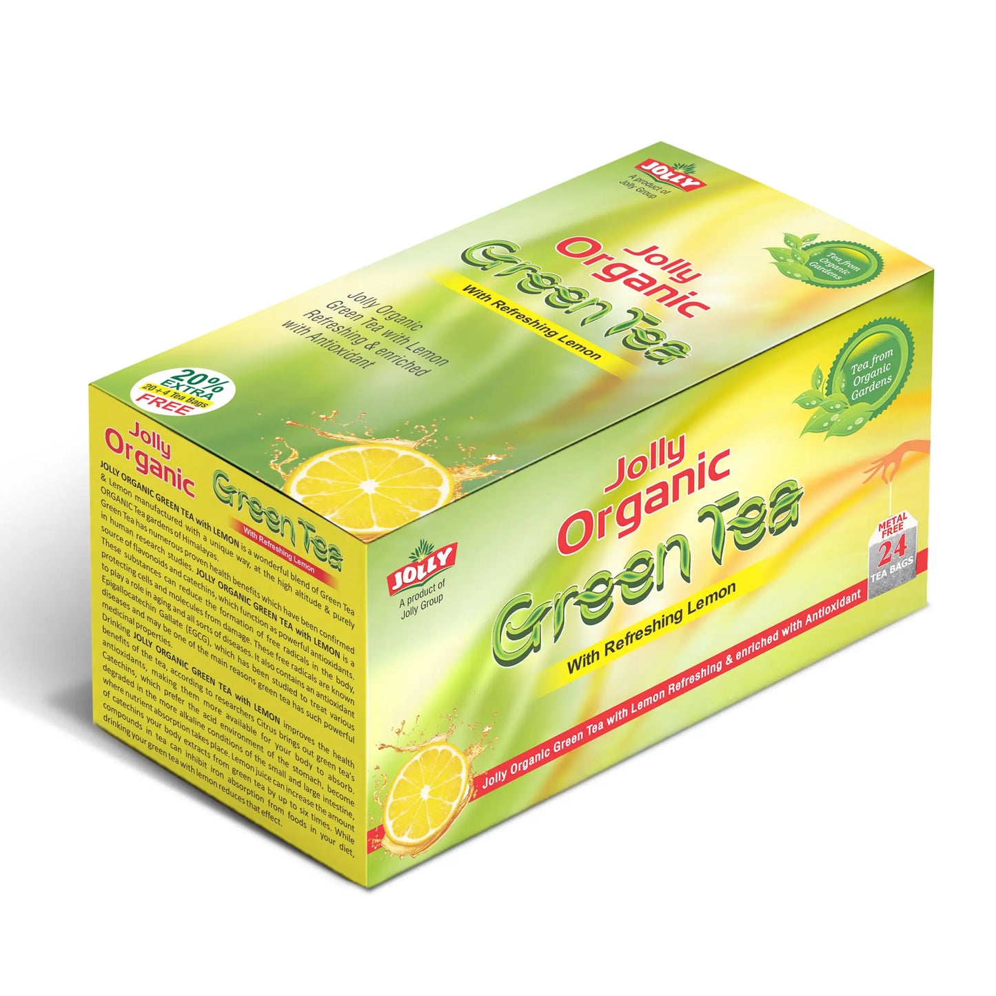 Jolly Organic Green Tea with Lemon, Honey & Stevia