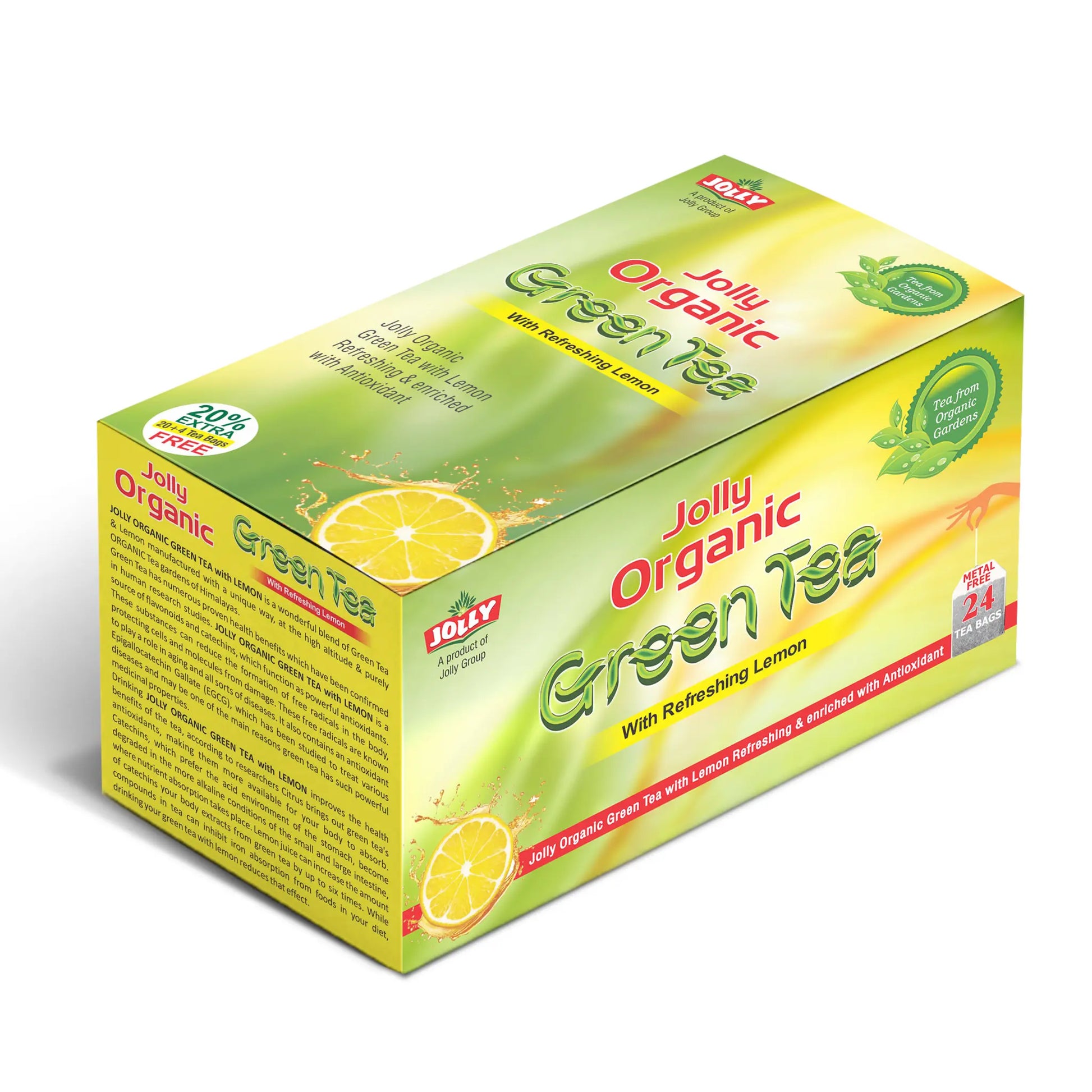 Jolly Organic Green Tea with Lemon, Honey & Stevia
