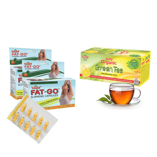 Jolly Fat Go Slimming Capsule and Green Tea (120 Capsule and 24 Sachet Green Tea)