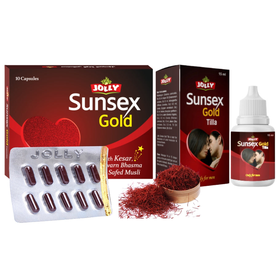 Jolly Sunsex Gold Capsules And Oil ( 6 Capsules and 15ml Oil) Image 1