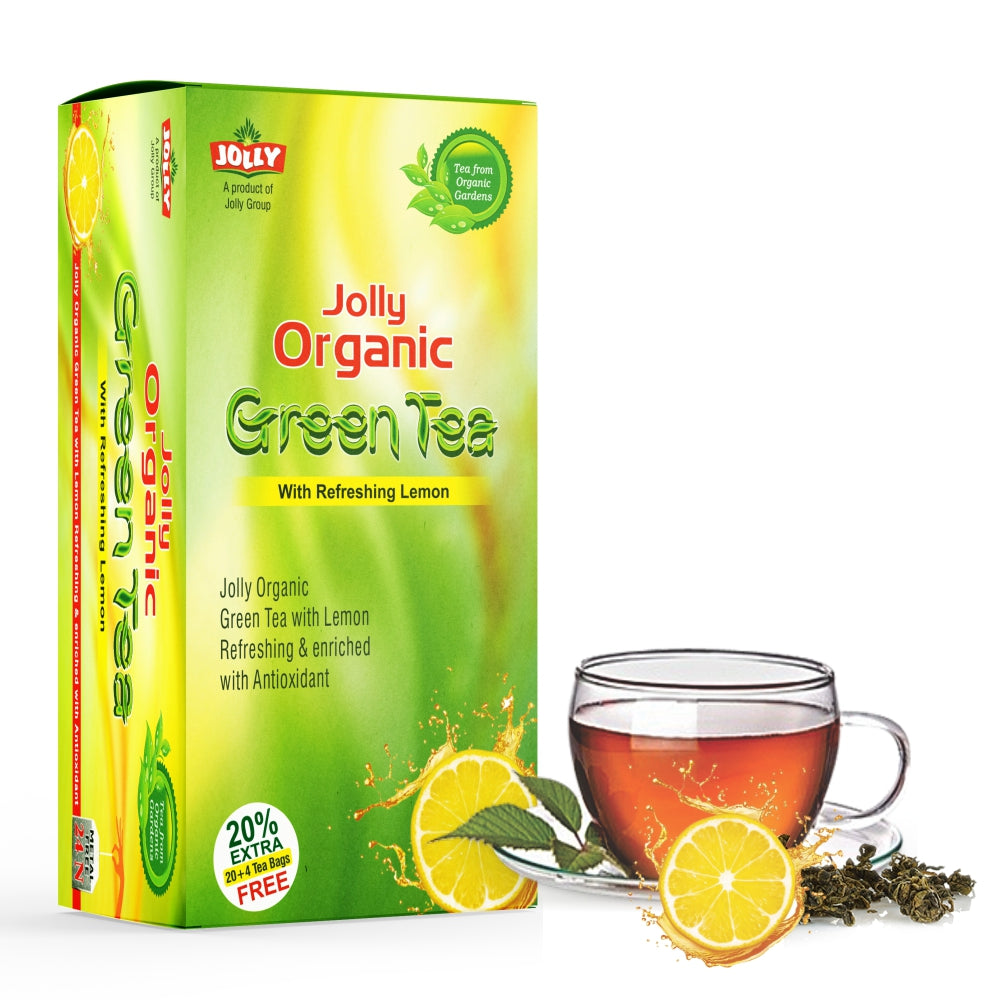 Jolly Organic Green Tea with Refreshing Lemon - 24 Tea Bags